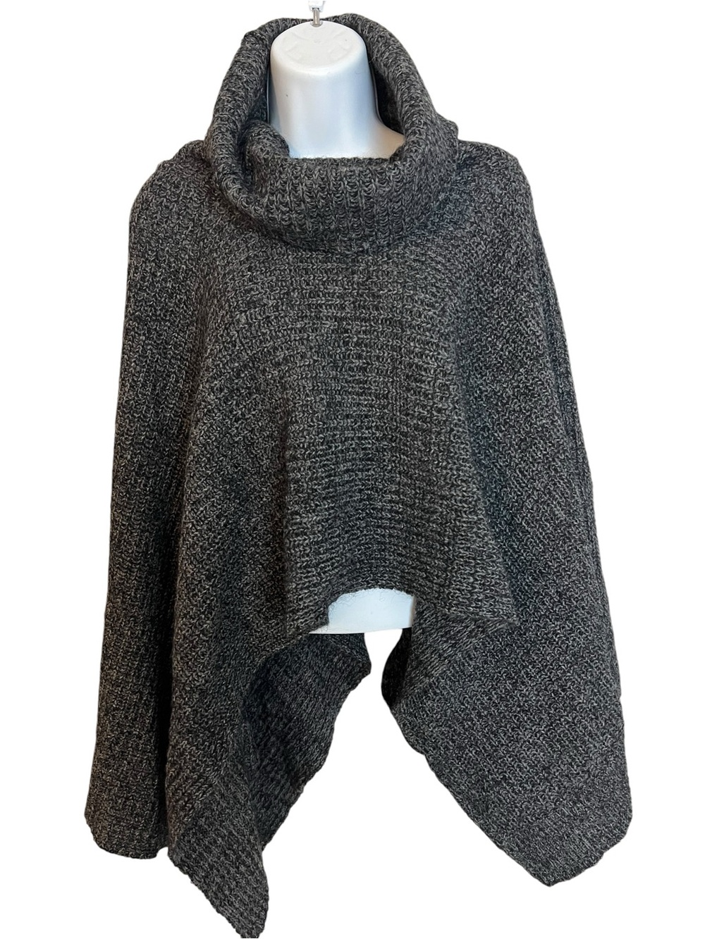 Marc Jacobs Wool Mohair Poncho Sweater Charcoal Gray XS/S Cowl Neck Minimalist